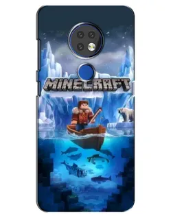 Чехол для Nokia 7.2 с картинкой «Minecraft ледяной мир»