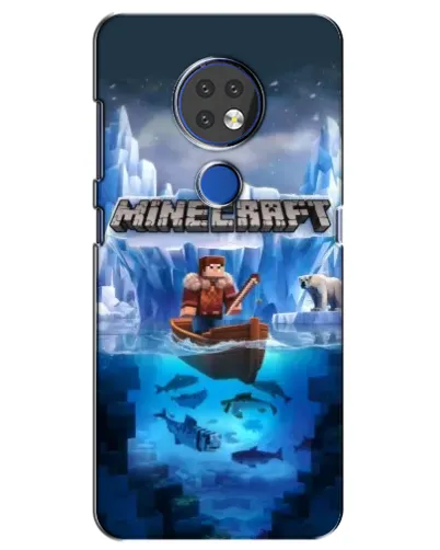 Чехол для Nokia 7.2 с картинкой «Minecraft ледяной мир»