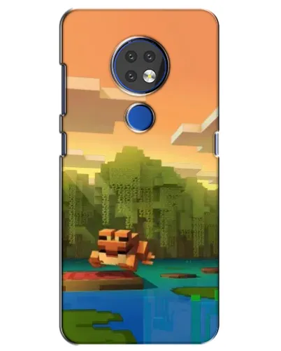 Чехол для Nokia 7.2 с картинкой «Майнкрафт закат солнца»