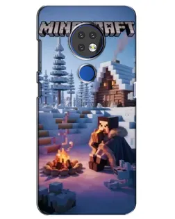 Чехол для Nokia 7.2 с картинкой «Зимний Minecraft»