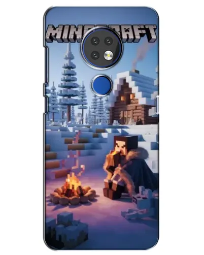 Чехол для Nokia 7.2 с картинкой «Зимний Minecraft»