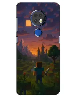 Чехол для Nokia 7.2 с картинкой «Стив у башни»