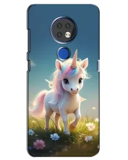 Чехол для Nokia 7.2 с картинкой «Единорог на поляне»