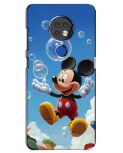 Чехол для Nokia 7.2 с картинкой «Mickey и мыльные пузыри»