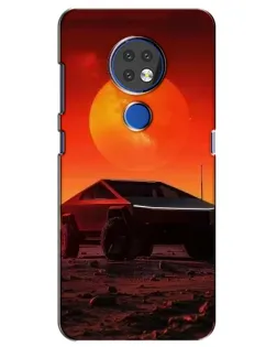 Чехол для Nokia 7.2 с картинкой «Cybertruck на Марсе»