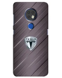 Чехол для Nokia 7.2 с картинкой «Металлическая текстура Tesla»