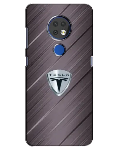 Чехол для Nokia 7.2 с картинкой «Металлическая текстура Tesla»