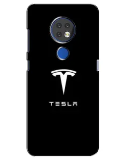 Чехол для Nokia 7.2 с картинкой «Tesla White Logo»