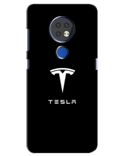 Чехол для Nokia 7.2 с картинкой «Tesla White Logo»