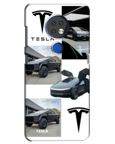 Чехол для Nokia 7.2 с картинкой «Коллаж Cybertruck Tesla»