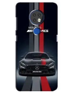 Чехол для Nokia 7.2 с картинкой «Mercedes — белый карбон»