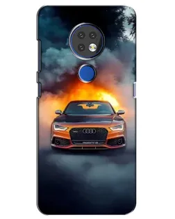 Чехол для Nokia 7.2 с картинкой «Audi в огненном дыму» Чехол для Nokia 7.2 с картинкой «Audi в огненном дыму»
