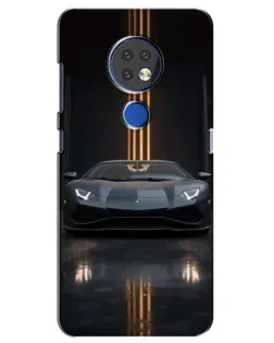 Чехол для Nokia 7.2 с картинкой «Lamborghini золотые линии»