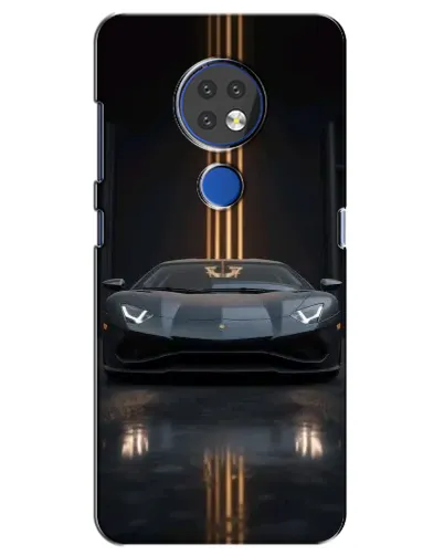 Чехол для Nokia 7.2 с картинкой «Lamborghini золотые линии»