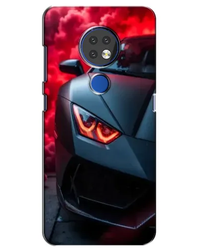 Чехол для Nokia 7.2 с картинкой «Lamborghini красное сияние»