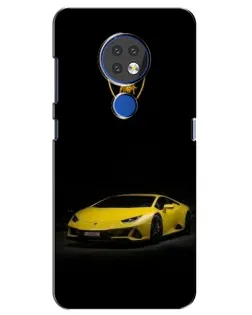 Чехол для Nokia 7.2 с картинкой «Lamborghini желтый акцент»