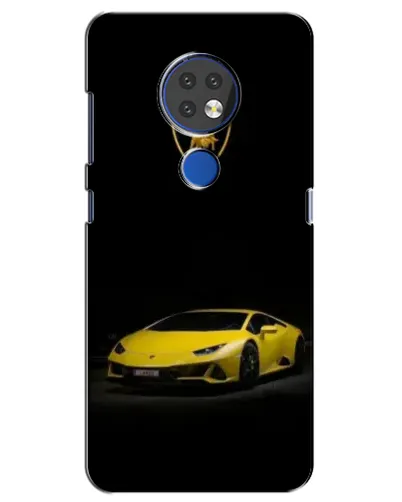 Чехол для Nokia 7.2 с картинкой «Lamborghini желтый акцент»