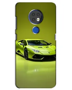 Чехол для Nokia 7.2 с картинкой «Салатовый Lamborghini Huracan»