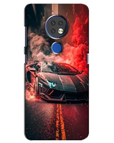 Чехол для Nokia 7.2 с картинкой «Lamborghini красный дым»