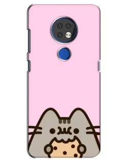 Чехол для Nokia 7.2 с картинкой «Pusheen и печенье»