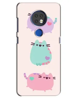 Чехол для Nokia 7.2 с картинкой «Pusheen трио»