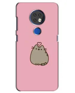 Чехол для Nokia 7.2 с картинкой «Pusheen сердце»