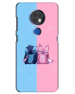 Чехол для Nokia 7.2 с картинкой «Stitch и Angel Love»