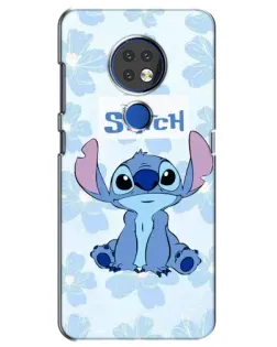 Чехол для Nokia 7.2 с картинкой «Stitch среди цветов»