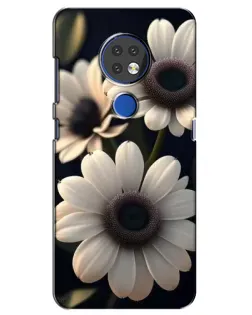 Чохол для Nokia 7.2 з картинкою «Білі маргаритки макро»