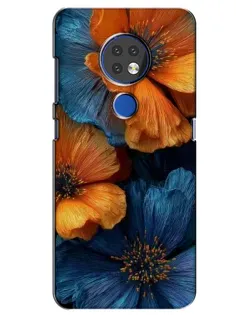 Чохол для Nokia 7.2 з картинкою «Яскрава синьо-помаранчева флора»
