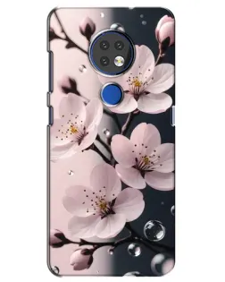 Чохол для Nokia 7.2 з картинкою «Ніжня сакура та краплі»