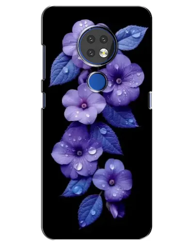 Чохол для Nokia 7.2 з картинкою «Фіолетові квіти з росою»
