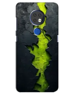 Чехол для Nokia 7.2 с картинкой «Салатовый разлом скалы»