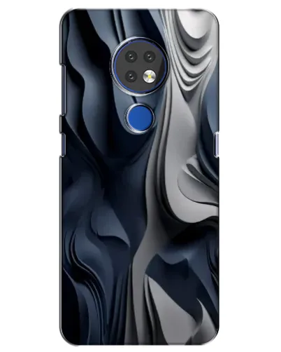 Чехол для Nokia 7.2 с картинкой «Объемные синие складки»
