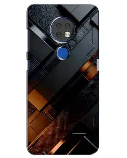 Чехол для Nokia 7.2 с картинкой «Черные геометрические блоки»
