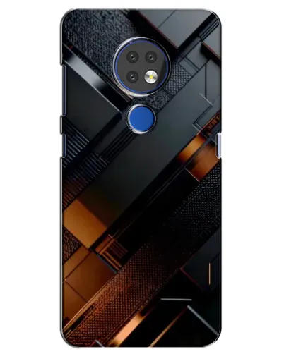 Чехол для Nokia 7.2 с картинкой «Черные геометрические блоки»