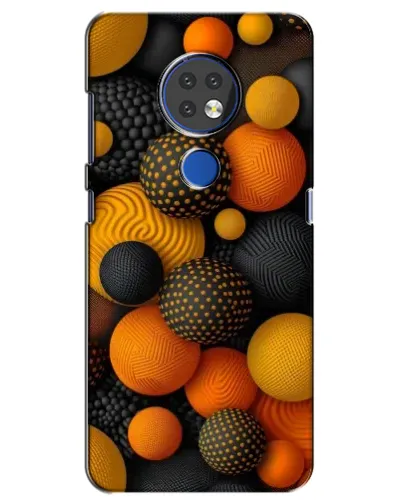 Чехол для Nokia 7.2 с картинкой «Объемные оранжевые сферы»