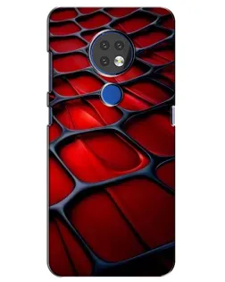 Чехол для Nokia 7.2 с картинкой «Красная глянцевая сетка»