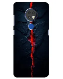 Чехол для Nokia 7.2 с картинкой «Kрасная лавовая трещина»