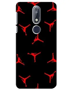 Чехол для Nokia 7.1 (2018) с картинкой «Jordan Red Pattern»