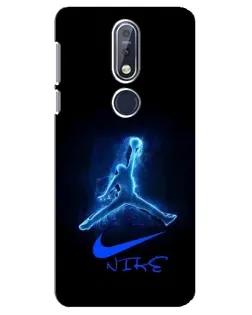 Чехол для Nokia 7.1 (2018) с картинкой «Jordan Neon Blue»