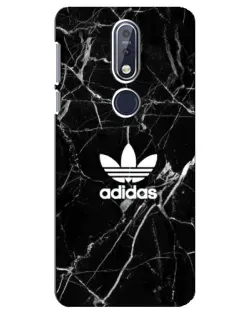 Чехол для Nokia 7.1 (2018) с картинкой «Белый мрамор Adidas»