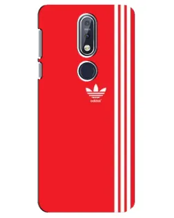Чехол для Nokia 7.1 (2018) с картинкой «Красный минимализм Adidas»