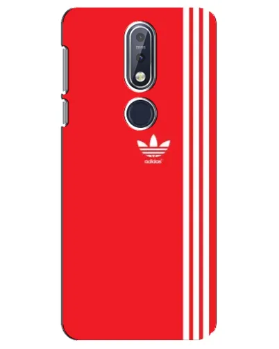 Чехол для Nokia 7.1 (2018) с картинкой «Красный минимализм Adidas»