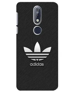 Чехол для Nokia 7.1 (2018) с картинкой «Adidas Карбоновая текстура»