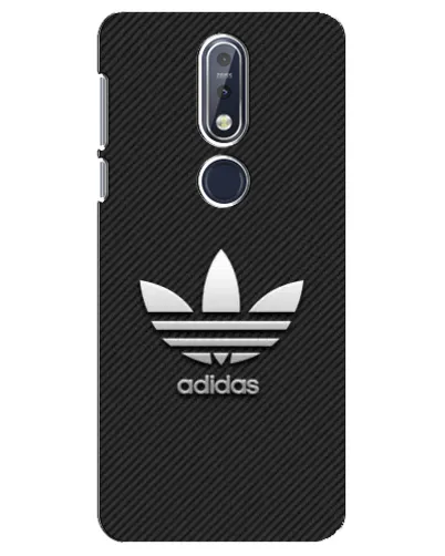 Чехол для Nokia 7.1 (2018) с картинкой «Adidas Карбоновая текстура»