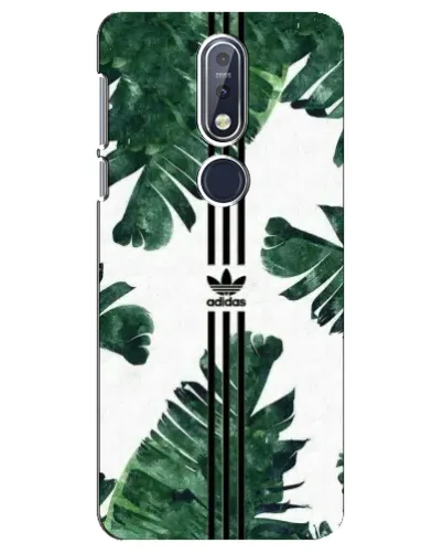 Чехол для Nokia 7.1 (2018) с картинкой «Пальмовые листья адидас»