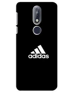 Чехол для Nokia 7.1 (2018) с картинкой «Черная классика Adidas»