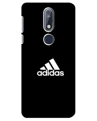 Чехол для Nokia 7.1 (2018) с картинкой «Черная классика Adidas»