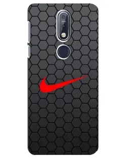 Чехол для Nokia 7.1 (2018) с картинкой «Nike — карбоновая сетка»